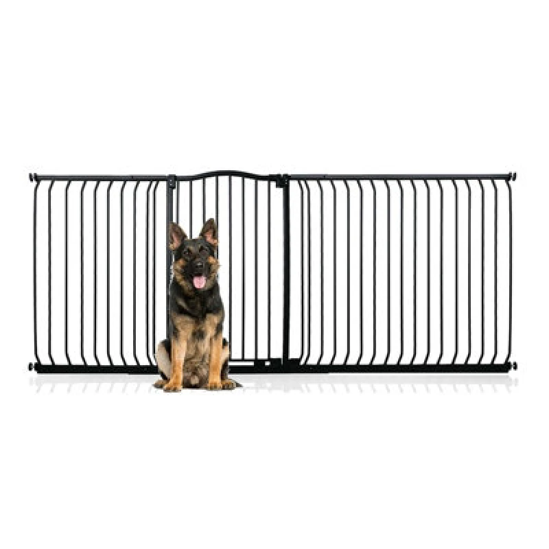 Image of Bettacare Extra Tall Curved Top Dog Gate, 225Cm - 234Cm, Matt Black, Extra Tall 100Cm In Height, Pressure Fit Pet Gate