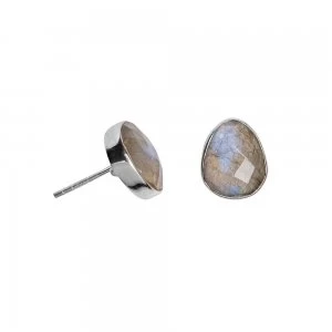 Juvi Designs Sterling silver boho oval stud Grey