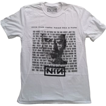 Image of Nine Inch Nails - Head Like A Hole Unisex Large T-Shirt - White