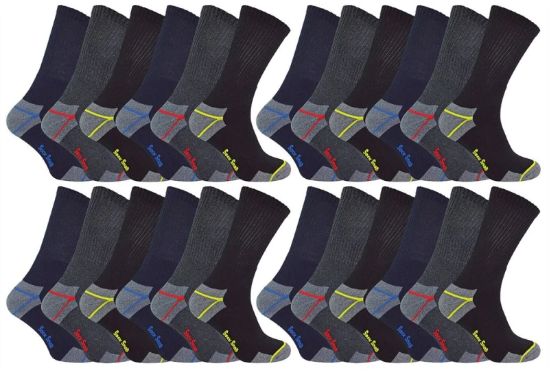 Image of Sock Snob Sock Snob Men 24 Pairs Multipack Ultimate Cotton Rich Work Socks in Black Size: 6-11 Black 6-11 Male 5060910923191