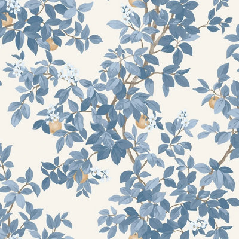 Image of Holden Decor Orange Tree Blue Navy Cream Wallpaper