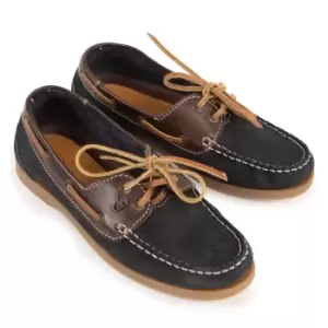 image of Moretta Womens/Ladies Avisa Leather Boat Shoes (4 UK) (Navy)