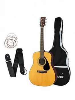 image of Stagg Yamaha F310 Natural Acoustic Guitar With Bag, Strings, Strap And Online Lessons