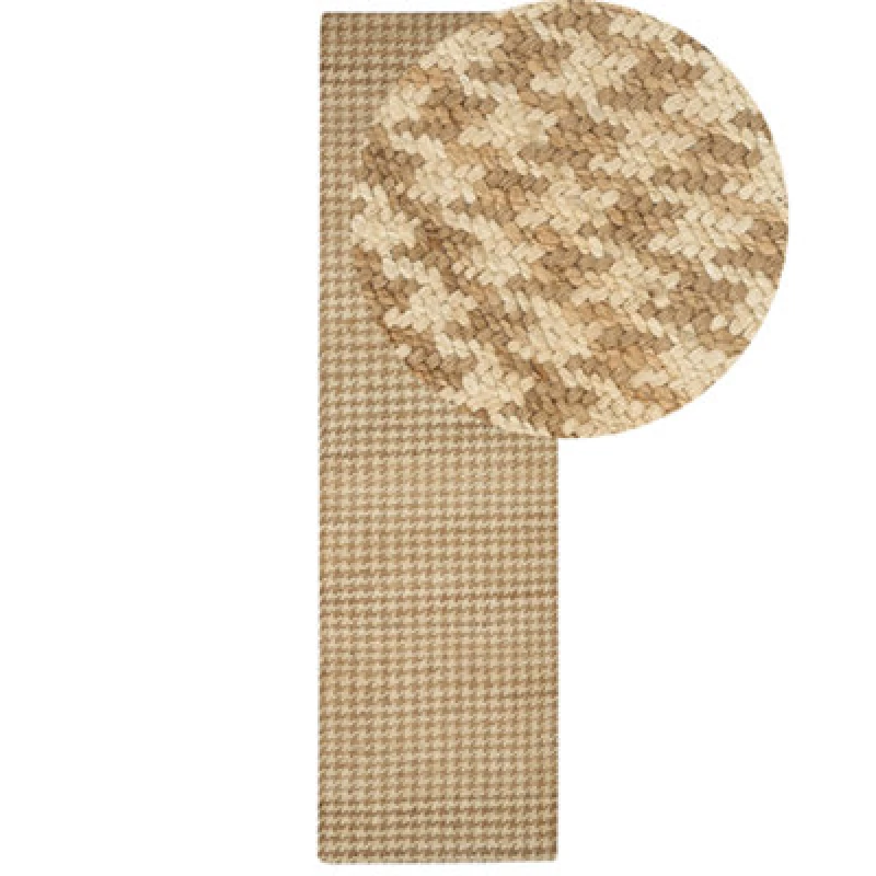 Image of Beliani Rug Araptepe Beige 80 X 300 Cm Jute