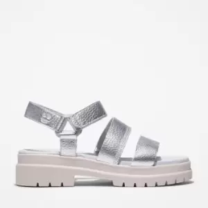 image of Timberland London Vibe Ankle-strap Sandal For Her In Silver Silver, Size 3.5