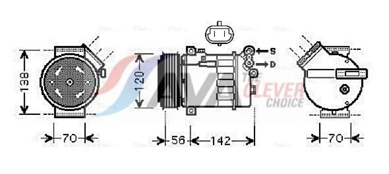 Image of Air conditioning compressor AVA COOLING SYSTEMS OLAK313