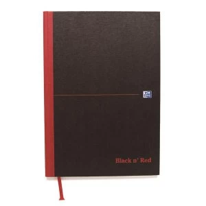 image of Black n Red A4 90gm2 192 Pages Double Cash Casebound Notebook Pack of 5