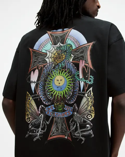 Image of AllSaints Free Spirit Printed Crew Neck T-Shirt