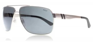 Polo Ralph Lauren PH3088 Sunglasses Matte Silver / Black 9046-87 65mm