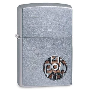 Zippo Button Logo Chrome Regular Windproof Lighter