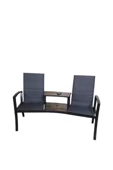 image of Suntime Havana Black Duo Love Seat / Tete a Tete Garden Bench