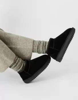 Image of Accessorize Womens Mini Suede Boots Black, Size: 36