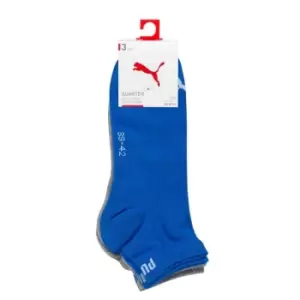 Puma 3 Pack Quarter Plain Socks - Blue