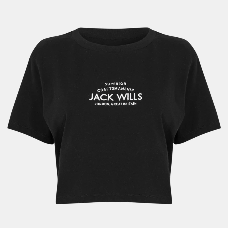 Image of Jack Wills Eccleston Crop T-Shirt - Black 4