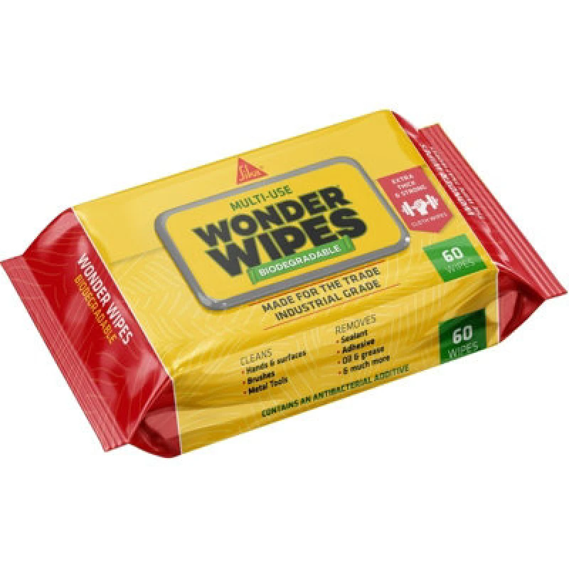 Image of Everbuild Sika Wonder Wipes Biodegradable (60) Yellow unisex