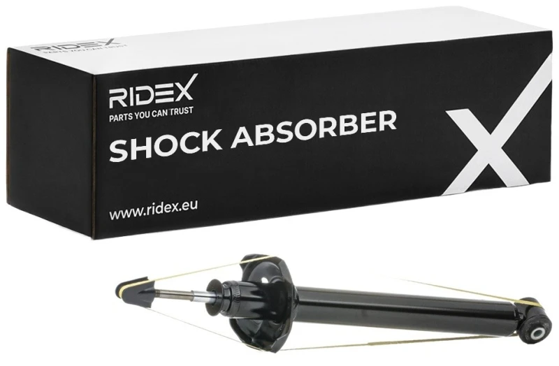Image of RIDEX 854S0637 Shock absorber Rear Axle, Gas Pressure, Twin-Tube, Telescopic Shock Absorber, Top pin Shock Absorber (854)