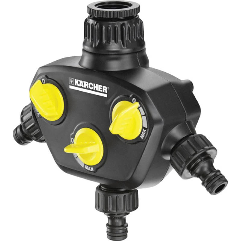 Image of Kaercher Home & Garden Kaercher Home & Garden 2.645-200.0 Kaercher Plastic 3-way splitter Hose connector, 25mm (1) IT, 24.2mm (3/4) IT with pressure