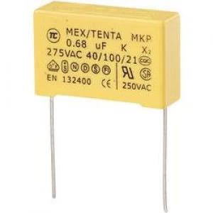 image of MKP X2 suppression capacitor Radial lead 0.56 uF 275 V AC 10 27.5mm L x W x H 30 x 11 x 20 mm MKP X2