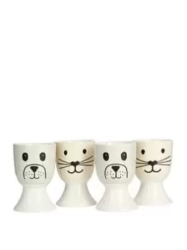 Image of Kitchencraft Cat & Dog Set Of 4 Egg Cups