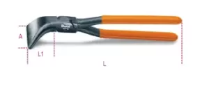 Image of Beta Tools 1078 Curved 45˚ Wide Blade Tinsmiths Pliers L: 280mm 010780026
