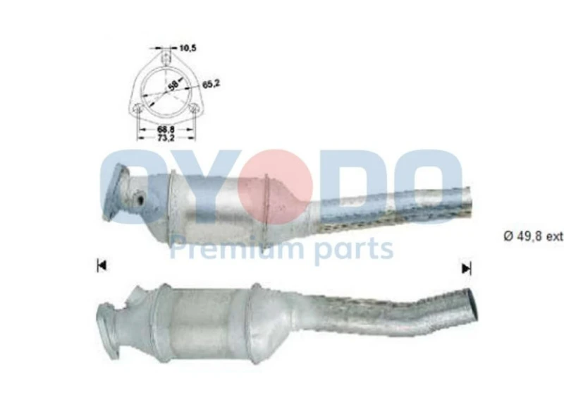 Image of Oyodo 10N0040-OYO Catalytic Converter with fastening/mounting material Catalyst Converter (429)