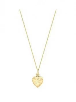 image of Love Gold 9Ct Yellow Gold Patterned Heart Locket