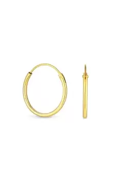 image of 12ct Gold Plated Sterling Silver 925 Polished Mini Sleeper Hoop Earrings