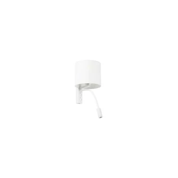 image of Faro Tira - Wall Lamp White E27 with Reading Light 3W 3000K