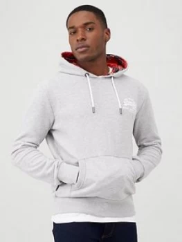 Image of Superdry Super 5s Overhead Hoodie - Grey Marl, Size S, Men