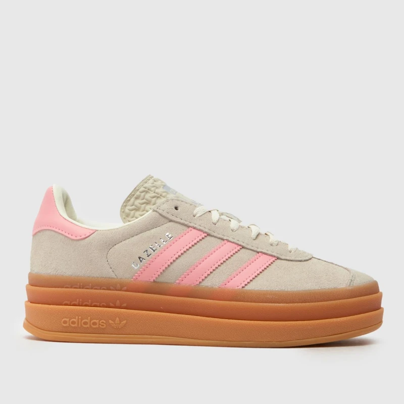 Image of adidas Beige Gazelle Bold Girls Youth Trainers Beige UK 5 (EU 38)