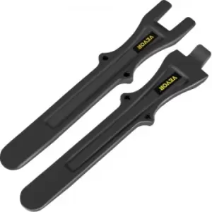 Image of VEVOR Tire Changing Tool, Tire Iron Set, 2pcs Motorcycle Tire Irons, 40CR Steel Tire Bead Breaker, Black Tire Changing Spoons, Rust Proof Motorcycle T