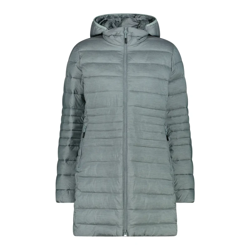 Image of CMP Womens long zip-up hooded Sorona Aura puffer jacket CMP Vert Female S