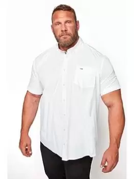 Image of BadRhino Essential Short Sleeve Oxford Shirt - White, Size 1Xl, Men