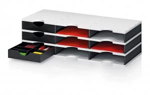 Image of Styrodoc Duo Set 9 Compatments WH/BK 3 Drawers