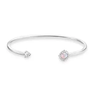 image of THOMAS SABO Silver Pink Opal Effect Arrow Bangle