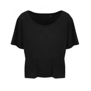 image of Ecologie Womens/Ladies Daintree EcoViscose Cropped T-Shirt (M) (Jet Black)