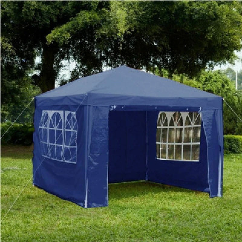 Image of Gr8 Garden Blue Gazebo Marquee Awning Beach Party Camping Tent Canopy Shade 3X3M
