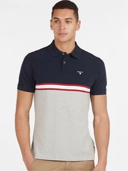 image of Barbour Colour Block Polo Shirt - Navy, Size L, Men