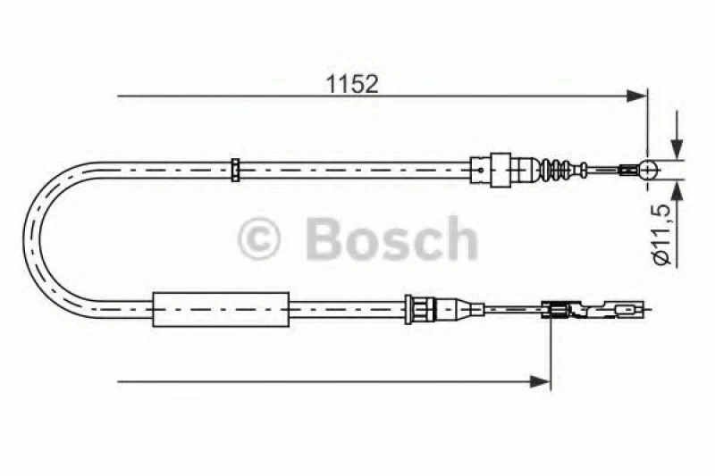 Image of Handbrake cable Bosch 1 987 482 310