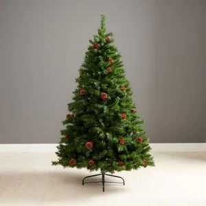Image of Robert Dyas Balmoral Christmas Tree with Berry and Pinecone Decorations - 6ft