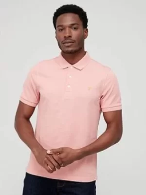 Image of Farah Blanes Organic Cotton Polo Shirt, Pink, Size L, Men