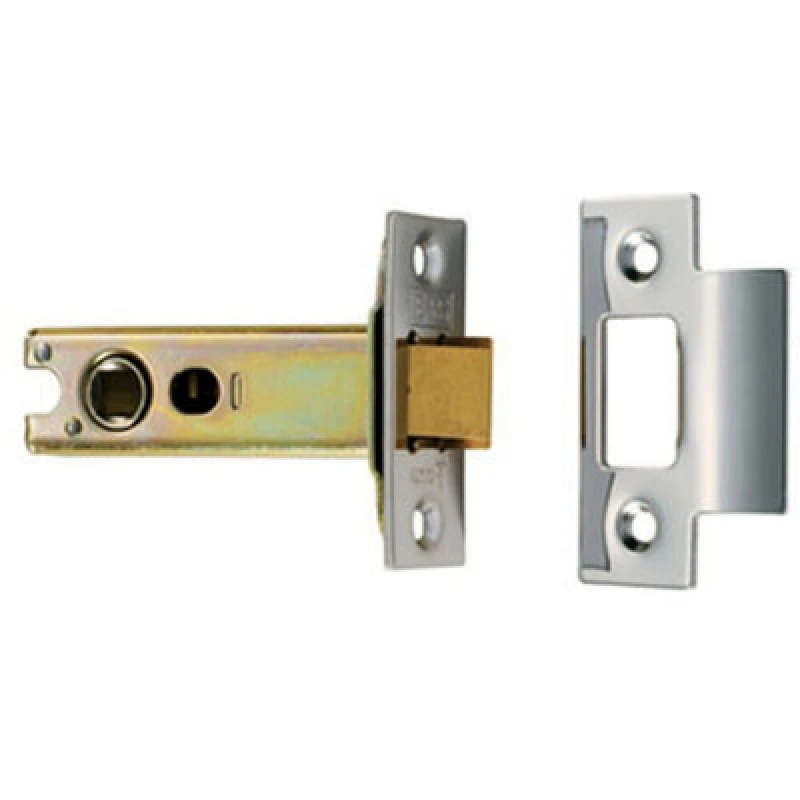 Image of Loops 76mm Heavy Sprung Tubular Latch Square Satin Stainless Steel Door Latch Metallics unisex