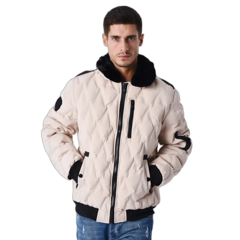 Image of Project X Paris Furry aviator collarPuffer Jacket Project X Paris Beige Male S