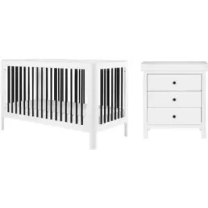 Image of Ickle Bubba Tenby Cot Bed and Changing Unit, Mono