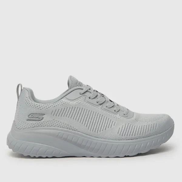 Image of SKECHERS bobs sport squad chaos trainers in light grey Light Grey UK 6 (EU 39)