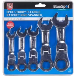 Image of 5 Piece Flexible Stubby Ratchet Spanner Set (10-19MM)