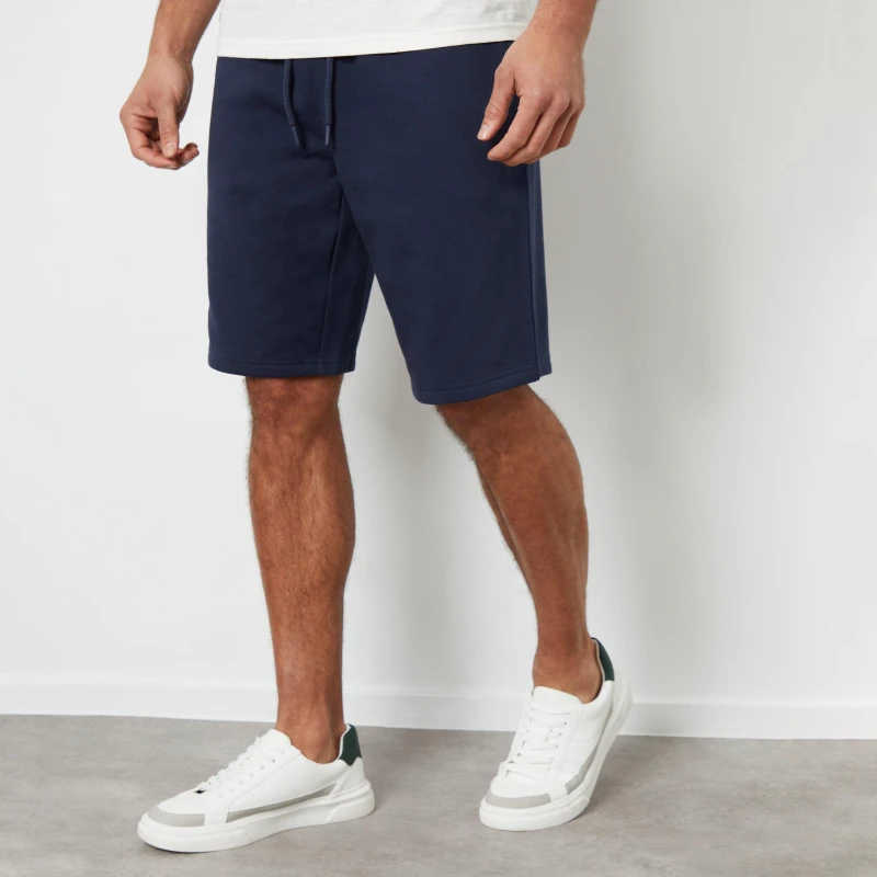 Image of Threadbare 'Wiki' Knee Length Fleece Sweat Shorts Navy