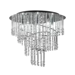 Image of Terre Crystal Ceiling Light, Chrome, 6x G9