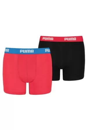 image of PUMA Basic Boys Boxers 2 Pack, Red/Black, size 11/12, Clothing