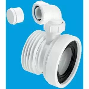 Image of Straight Rigid WC Connector with 1.1/4 Universal Vent Boss - 110mm Outlet - Mcalpine